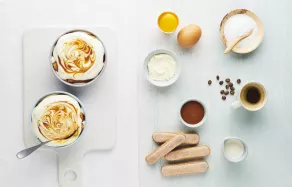 Ingrédients pour la préparation du Tiramisu caramel beurre salé
