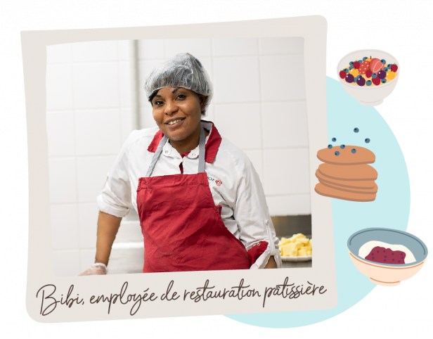 Bibi, employée de restauration pâtissière